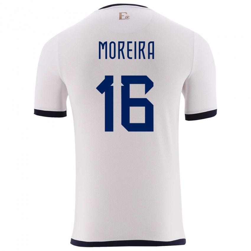 Heren Ecuador Ligia Moreira #16 Wit Uitshirt Uittenue 24-26 T-Shirt