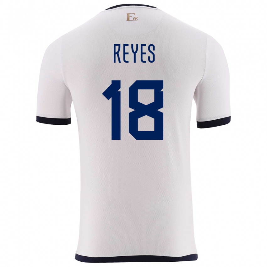 Heren Ecuador Ashley Reyes #18 Wit Uitshirt Uittenue 24-26 T-Shirt