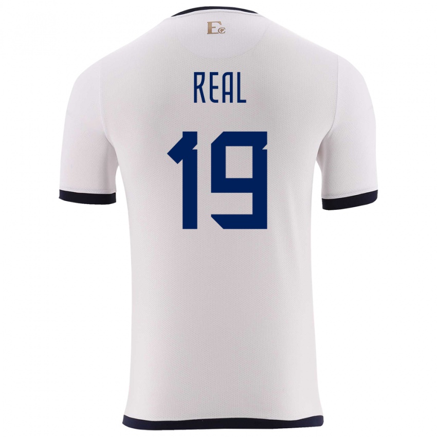 Heren Ecuador Kerlly Real #19 Wit Uitshirt Uittenue 24-26 T-Shirt