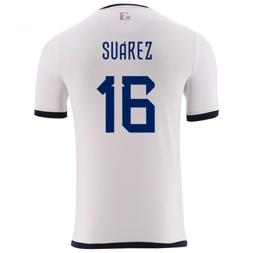 Heren Ecuador Ariel Suarez #16 Wit Uitshirt Uittenue 24-26 T-Shirt