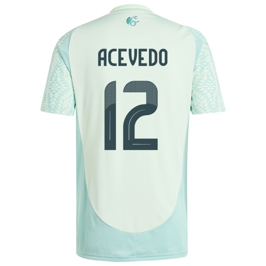 Heren Mexico Carlos Acevedo #12 Linnen Groen Uitshirt Uittenue 24-26 T-Shirt