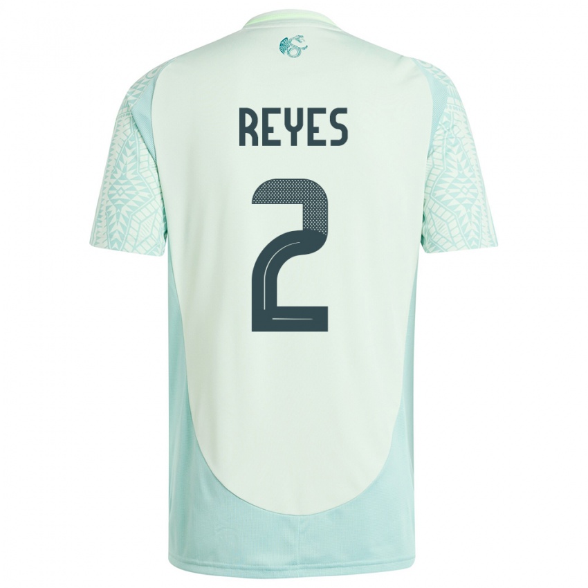 Heren Mexico Luis Reyes #2 Linnen Groen Uitshirt Uittenue 24-26 T-Shirt