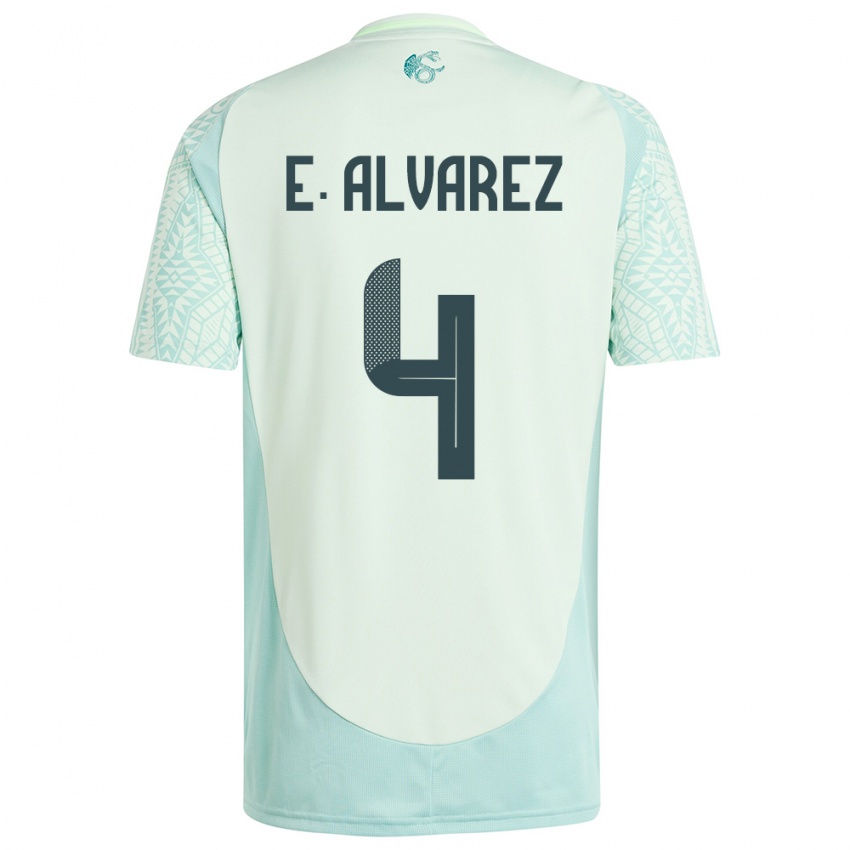 Heren Mexico Edson Alvarez #4 Linnen Groen Uitshirt Uittenue 24-26 T-Shirt