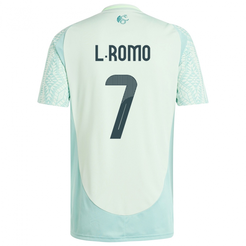 Heren Mexico Luis Romo #7 Linnen Groen Uitshirt Uittenue 24-26 T-Shirt