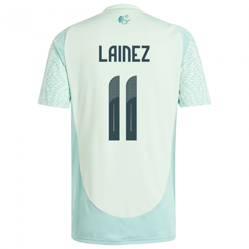 Heren Mexico Diego Lainez #11 Linnen Groen Uitshirt Uittenue 24-26 T-Shirt