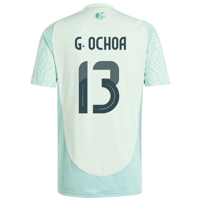 Heren Mexico Guillermo Ochoa #13 Linnen Groen Uitshirt Uittenue 24-26 T-Shirt