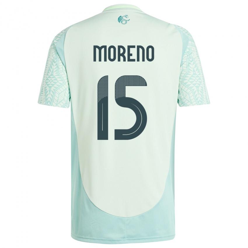 Heren Mexico Hector Moreno #15 Linnen Groen Uitshirt Uittenue 24-26 T-Shirt