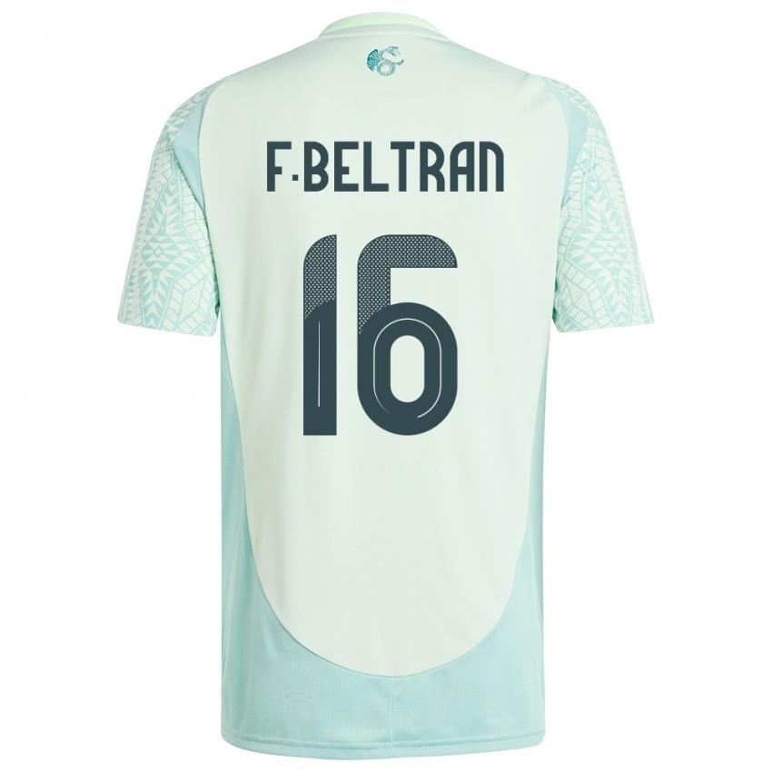 Heren Mexico Fernando Beltran #16 Linnen Groen Uitshirt Uittenue 24-26 T-Shirt