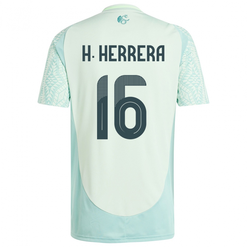 Heren Mexico Hector Herrera #16 Linnen Groen Uitshirt Uittenue 24-26 T-Shirt