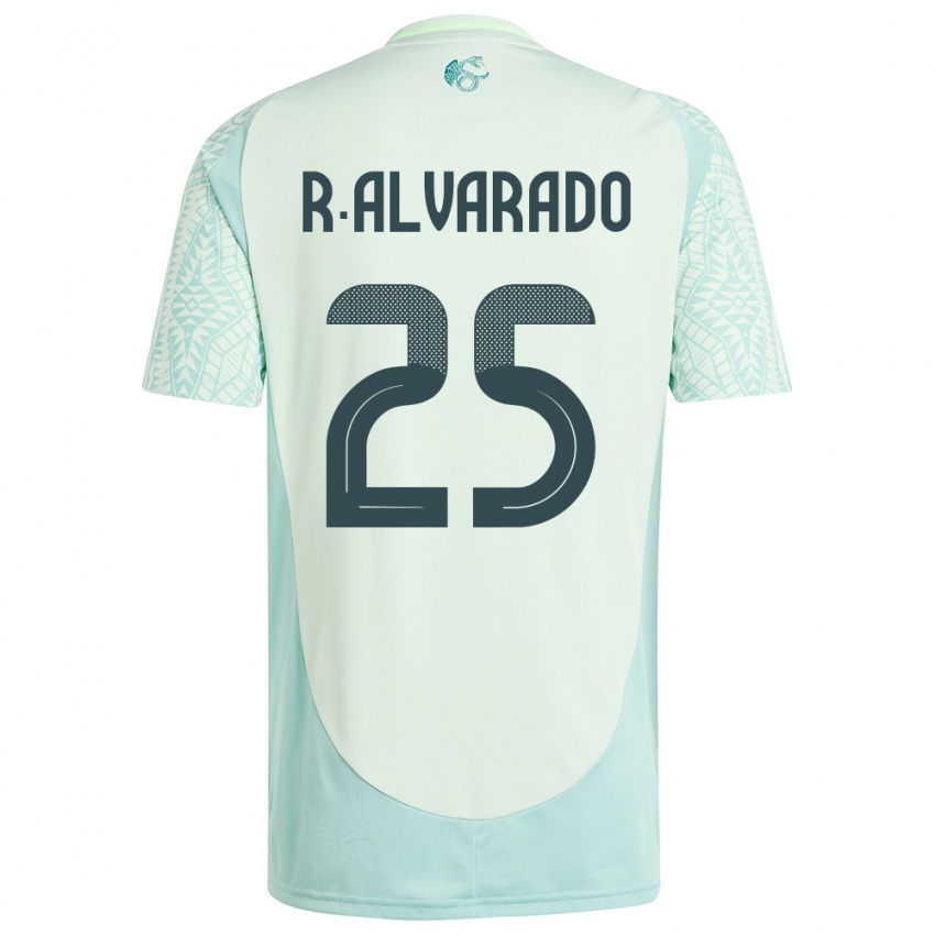 Heren Mexico Roberto Alvarado #25 Linnen Groen Uitshirt Uittenue 24-26 T-Shirt