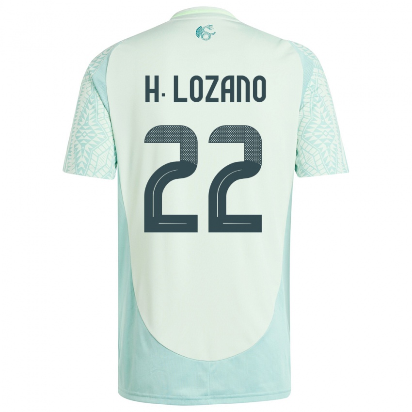 Heren Mexico Hirving Lozano #22 Linnen Groen Uitshirt Uittenue 24-26 T-Shirt
