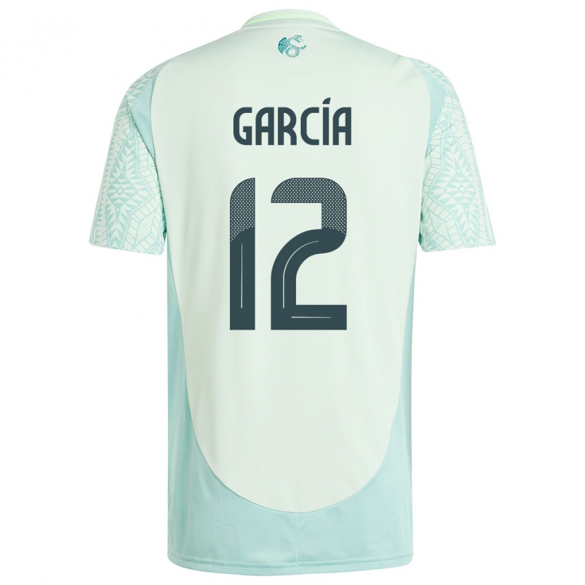 Heren Mexico Eduardo Garcia #12 Linnen Groen Uitshirt Uittenue 24-26 T-Shirt