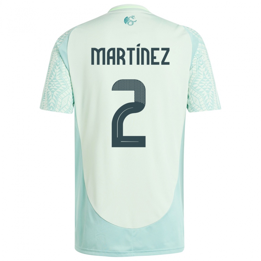 Heren Mexico Emilio Martinez #2 Linnen Groen Uitshirt Uittenue 24-26 T-Shirt