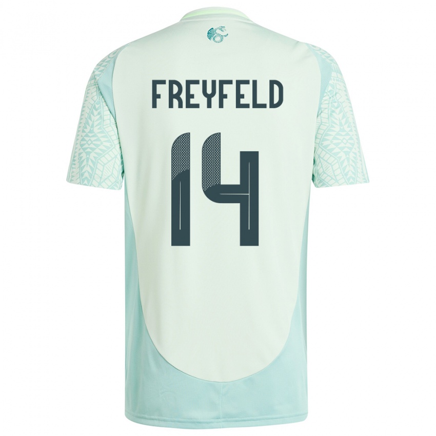 Heren Mexico Emiliano Freyfeld #14 Linnen Groen Uitshirt Uittenue 24-26 T-Shirt