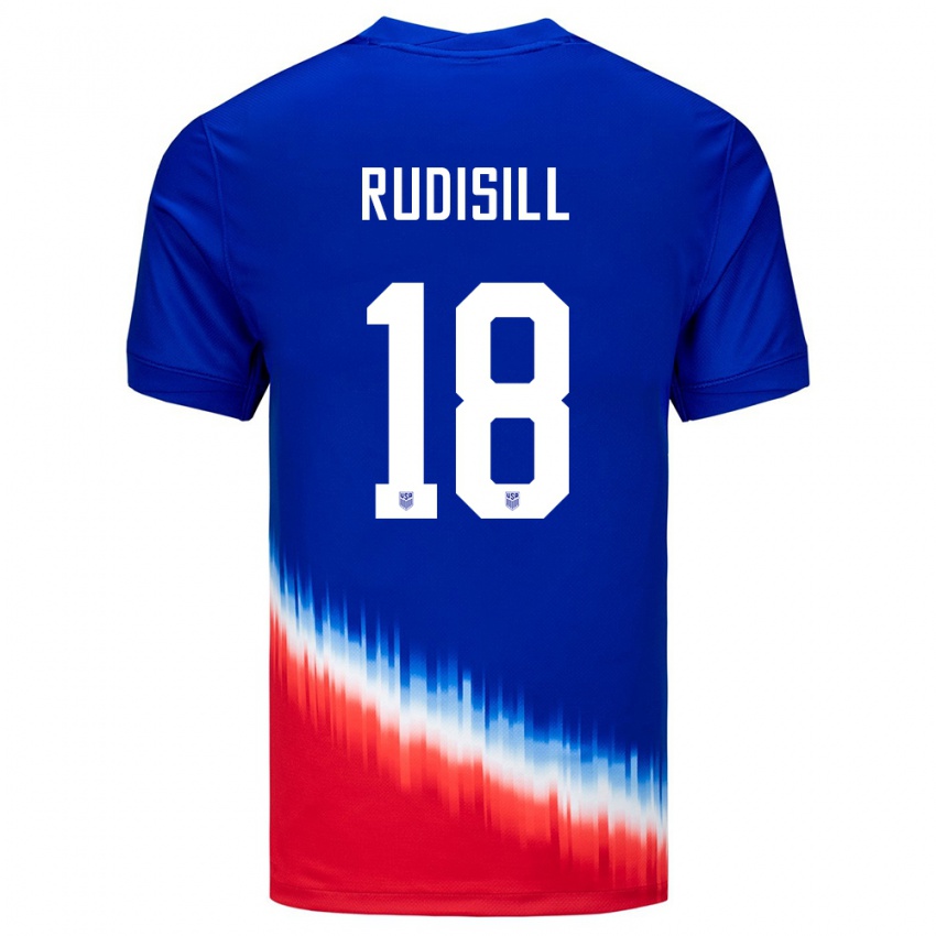 Heren Verenigde Staten Paulo Rudisill #18 Blauw Uitshirt Uittenue 24-26 T-Shirt