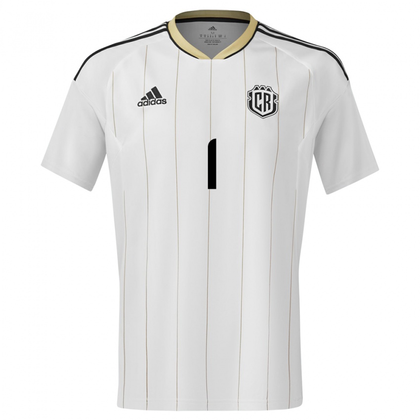 Heren Costa Rica Abraham Madriz #1 Wit Uitshirt Uittenue 24-26 T-Shirt