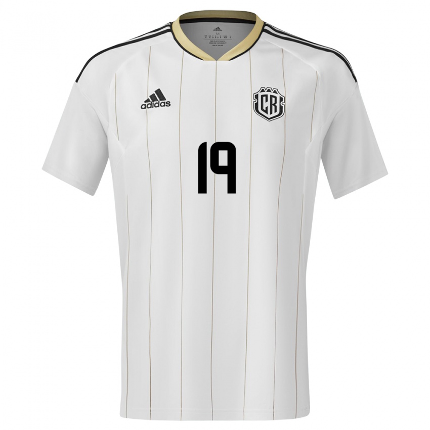 Heren Costa Rica Fabricio Aleman #19 Wit Uitshirt Uittenue 24-26 T-Shirt