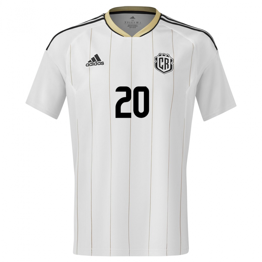 Heren Costa Rica Enyel Escoe #20 Wit Uitshirt Uittenue 24-26 T-Shirt