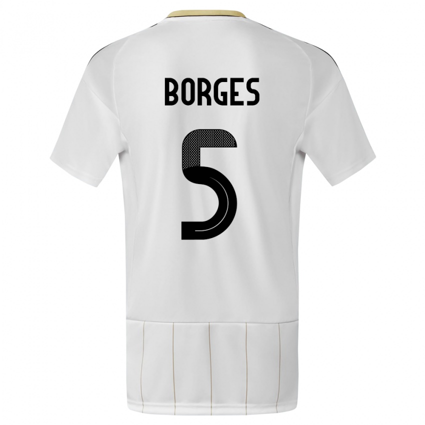 Heren Costa Rica Celso Borges #5 Wit Uitshirt Uittenue 24-26 T-Shirt