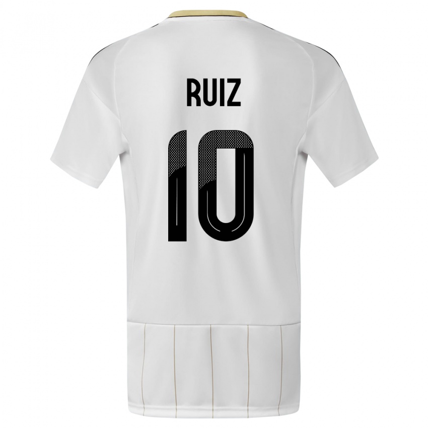 Heren Costa Rica Bryan Ruiz #10 Wit Uitshirt Uittenue 24-26 T-Shirt