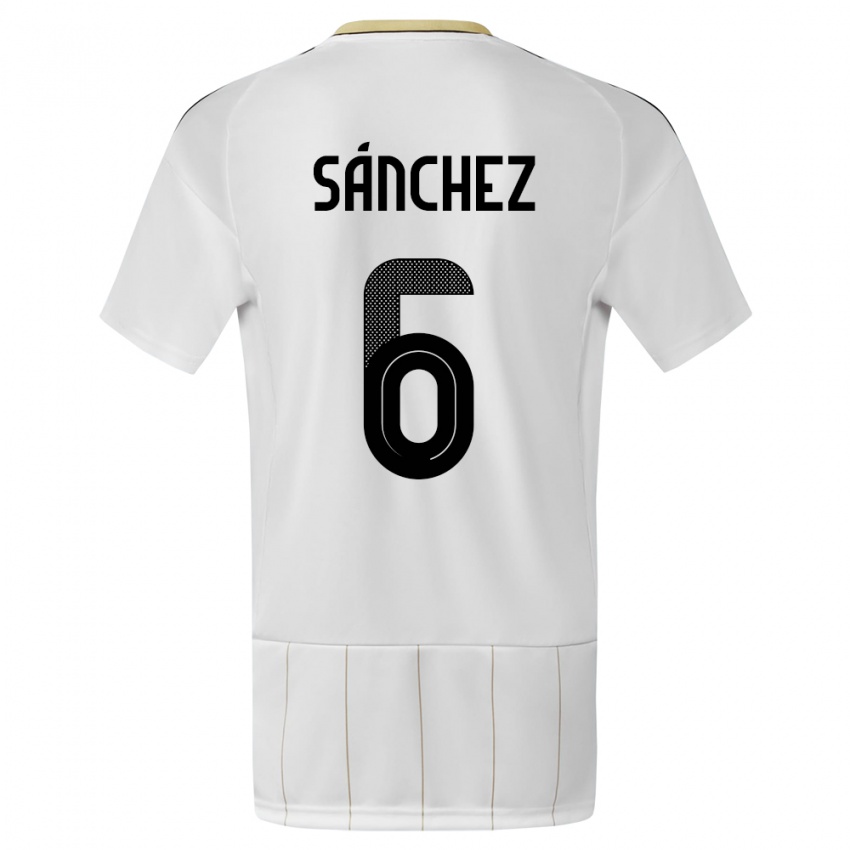 Heren Costa Rica Carol Sanchez #6 Wit Uitshirt Uittenue 24-26 T-Shirt