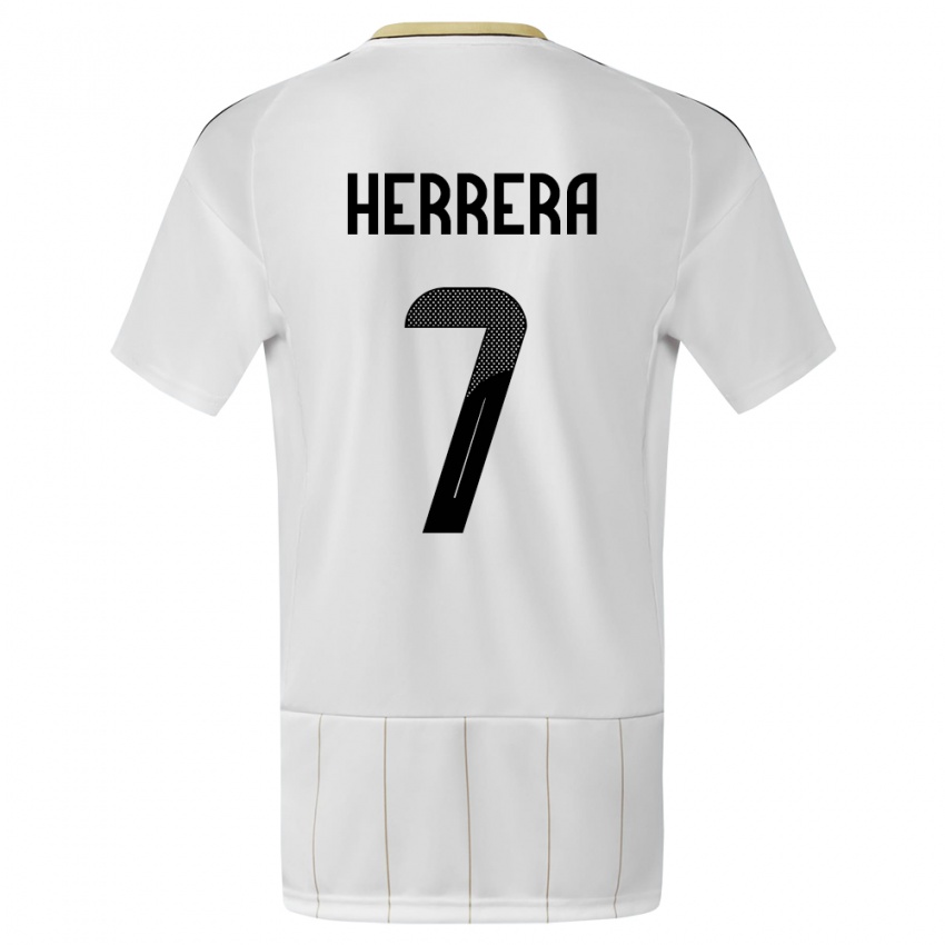Heren Costa Rica Melissa Herrera #7 Wit Uitshirt Uittenue 24-26 T-Shirt