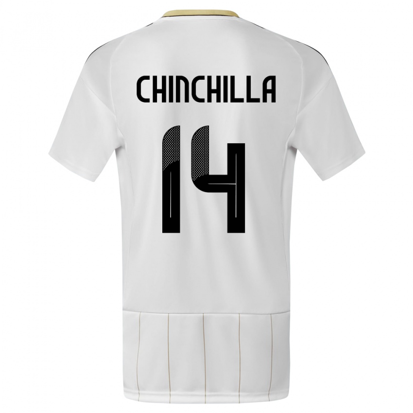 Heren Costa Rica Priscila Chinchilla #14 Wit Uitshirt Uittenue 24-26 T-Shirt