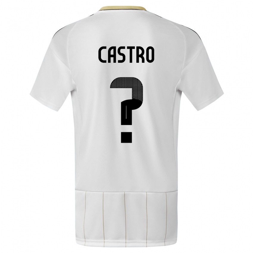 Heren Costa Rica Mathias Castro #0 Wit Uitshirt Uittenue 24-26 T-Shirt