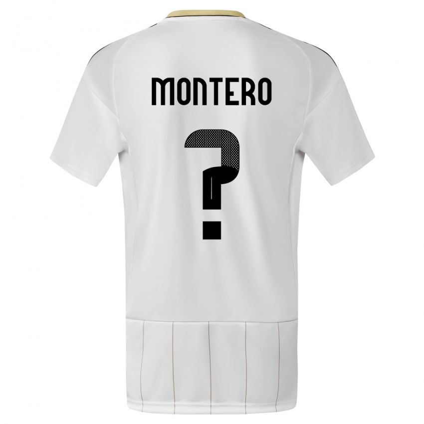 Heren Costa Rica Claudio Montero #0 Wit Uitshirt Uittenue 24-26 T-Shirt