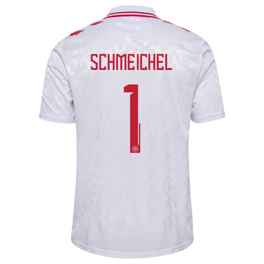 Heren Denemarken Kasper Schmeichel #1 Wit Uitshirt Uittenue 24-26 T-Shirt