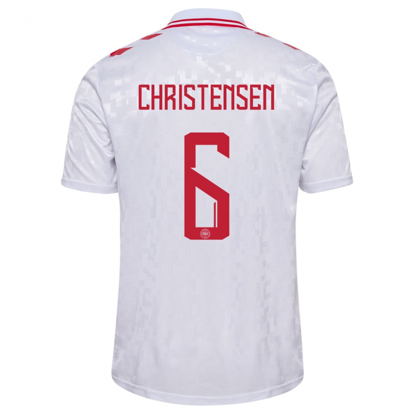 Heren Denemarken Andreas Christensen #6 Wit Uitshirt Uittenue 24-26 T-Shirt