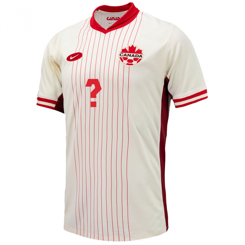 Heren Canada Uw Naam #0 Wit Uitshirt Uittenue 24-26 T-Shirt