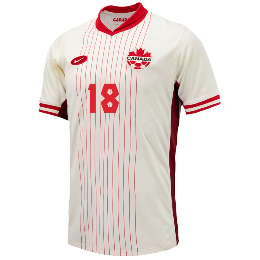 Heren Canada Matthew Nogueira #18 Wit Uitshirt Uittenue 24-26 T-Shirt