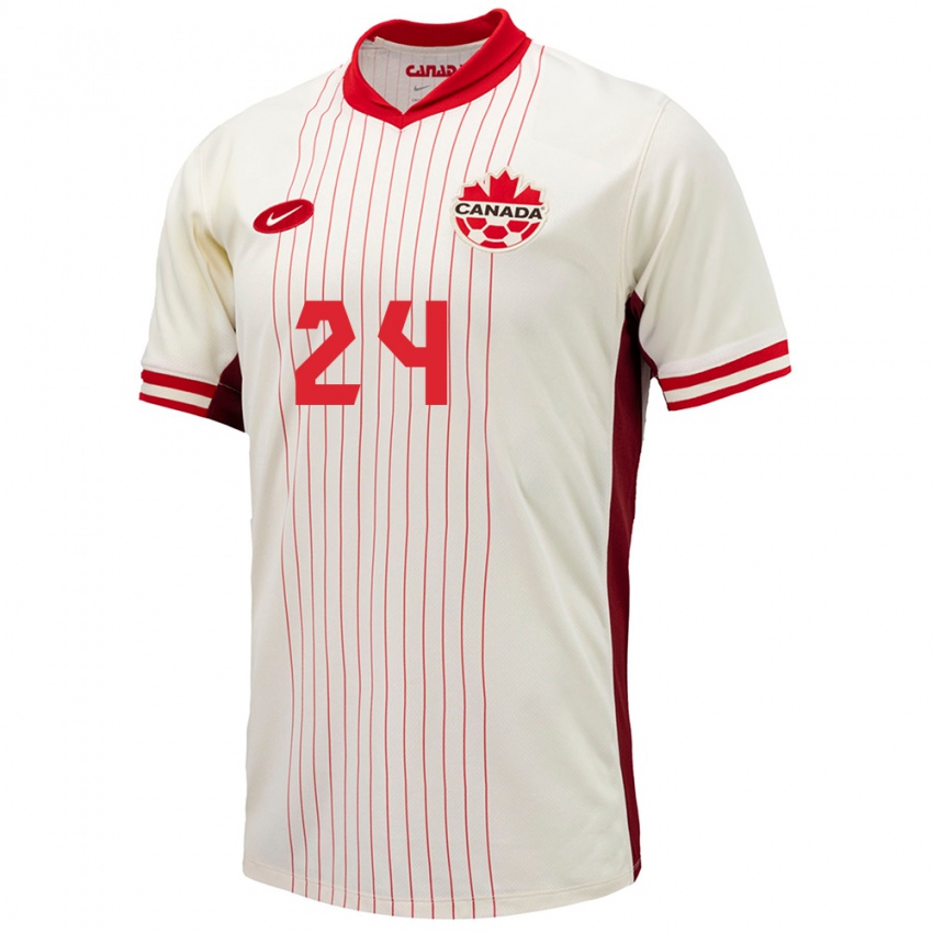 Heren Canada Jenna Hellstrom #24 Wit Uitshirt Uittenue 24-26 T-Shirt