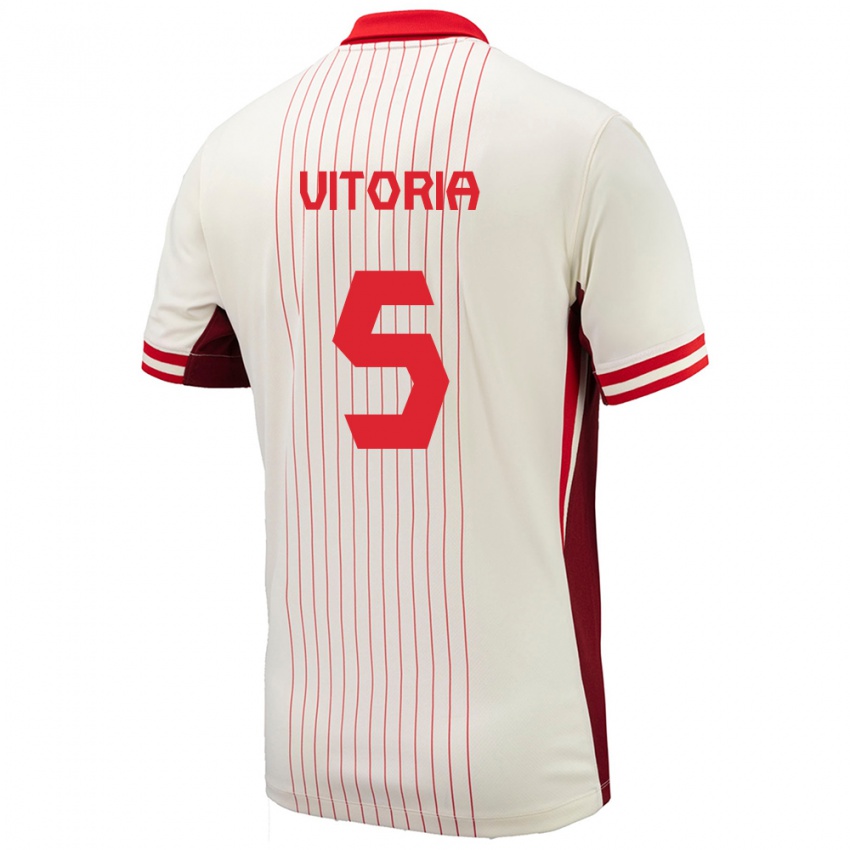 Heren Canada Steven Vitoria #5 Wit Uitshirt Uittenue 24-26 T-Shirt