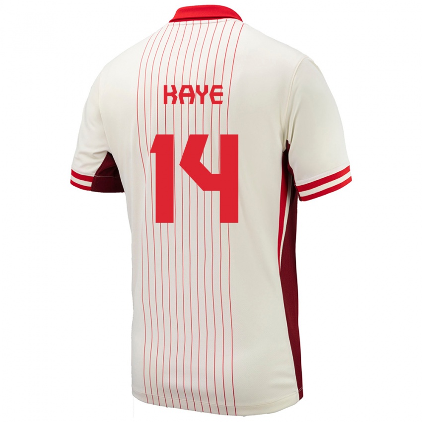 Heren Canada Mark Anthony Kaye #14 Wit Uitshirt Uittenue 24-26 T-Shirt