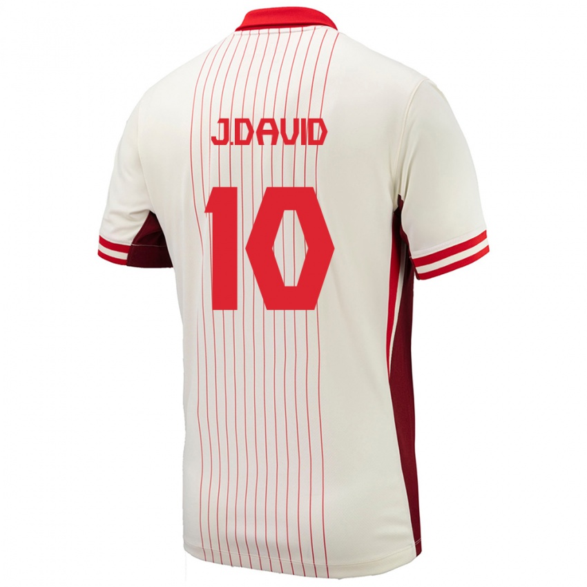 Heren Canada Jonathan David #10 Wit Uitshirt Uittenue 24-26 T-Shirt