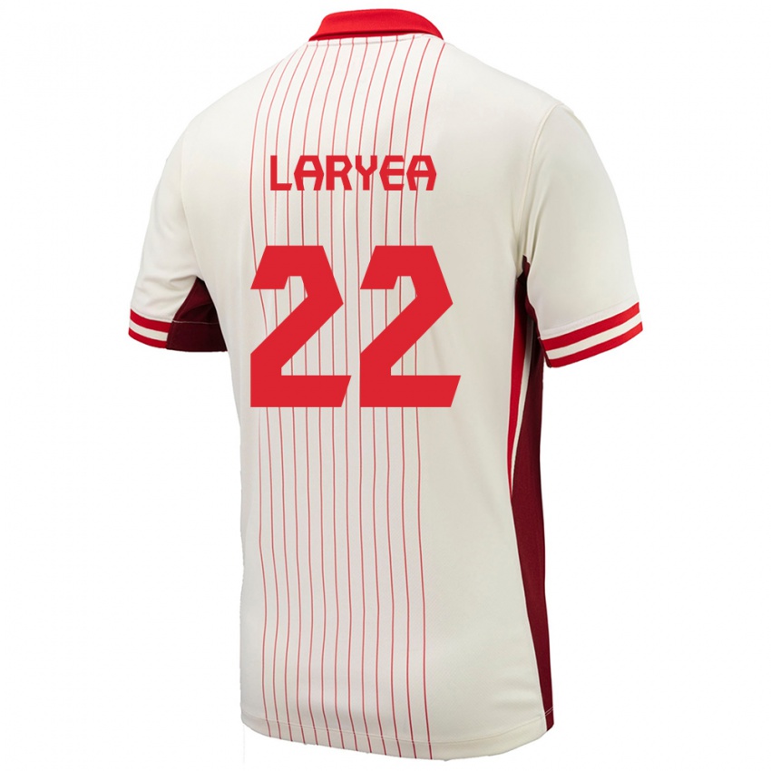 Heren Canada Richie Laryea #22 Wit Uitshirt Uittenue 24-26 T-Shirt