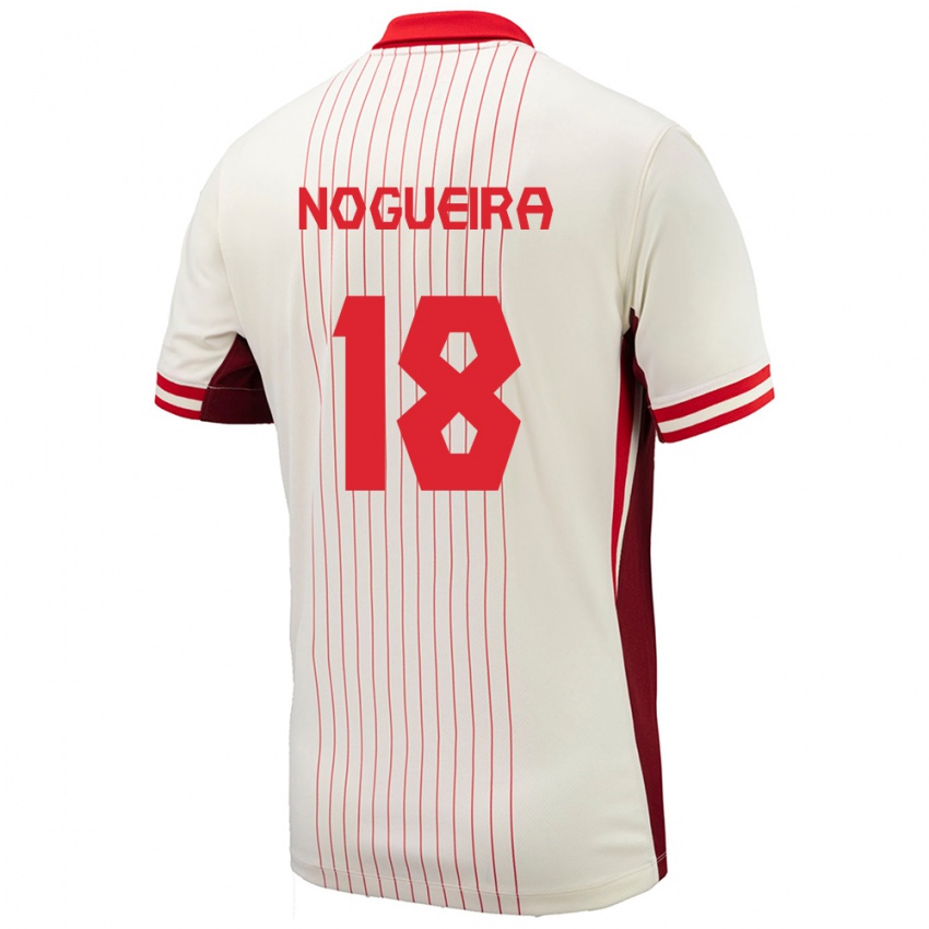 Heren Canada Matthew Nogueira #18 Wit Uitshirt Uittenue 24-26 T-Shirt