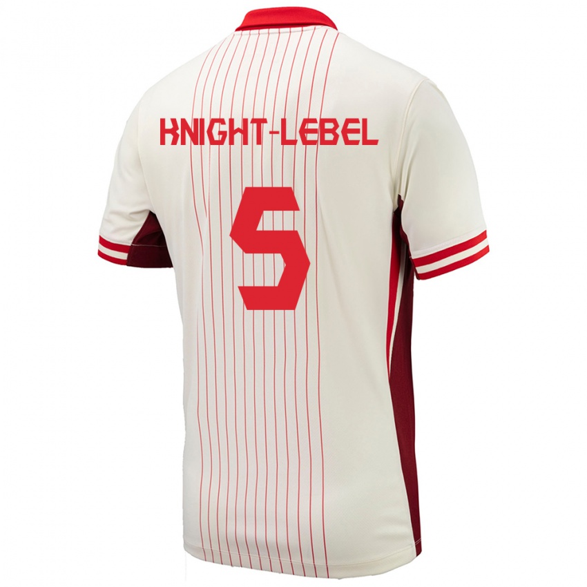 Heren Canada Jamie Knight Lebel #5 Wit Uitshirt Uittenue 24-26 T-Shirt