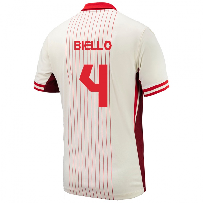 Heren Canada Alessandro Biello #4 Wit Uitshirt Uittenue 24-26 T-Shirt