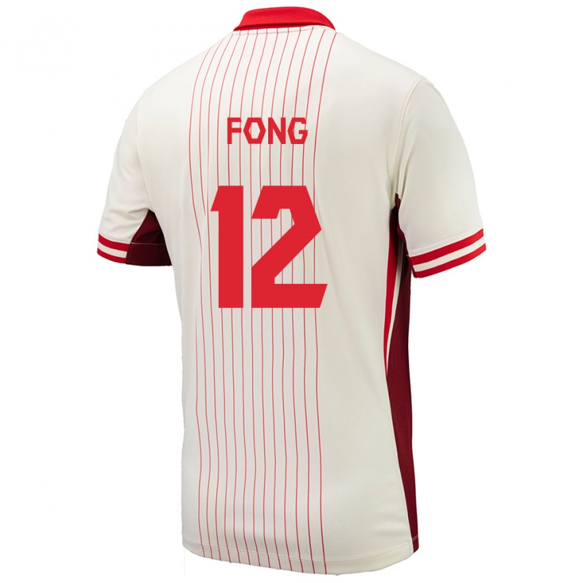 Heren Canada Aidan Fong #12 Wit Uitshirt Uittenue 24-26 T-Shirt