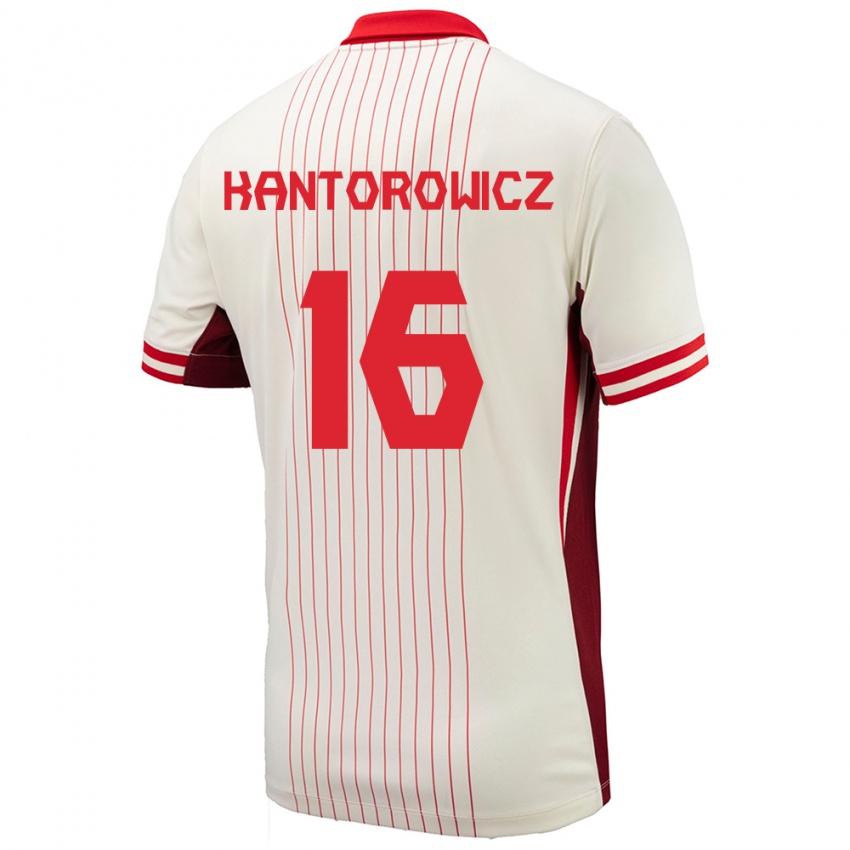 Heren Canada Dominic Kantorowicz #16 Wit Uitshirt Uittenue 24-26 T-Shirt