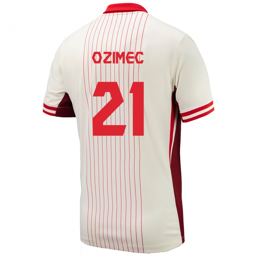 Heren Canada Lucas Ozimec #21 Wit Uitshirt Uittenue 24-26 T-Shirt