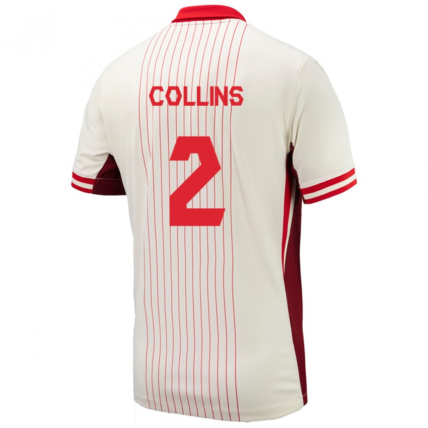 Heren Canada Sydney Collins #2 Wit Uitshirt Uittenue 24-26 T-Shirt