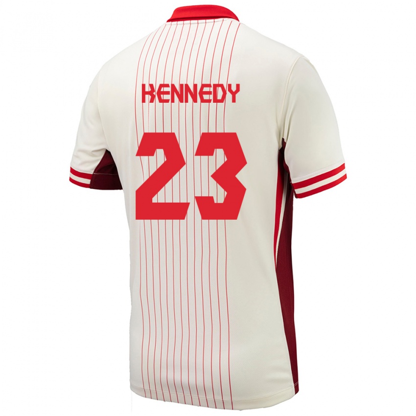 Heren Canada Scott Kennedy #23 Wit Uitshirt Uittenue 24-26 T-Shirt