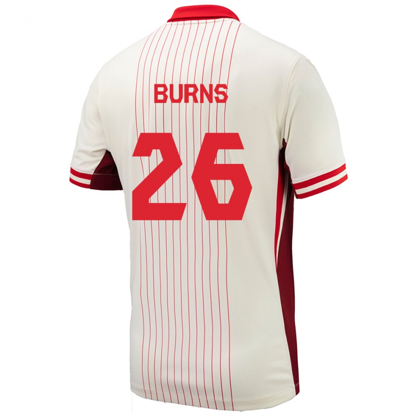 Heren Canada Zoe Burns #26 Wit Uitshirt Uittenue 24-26 T-Shirt