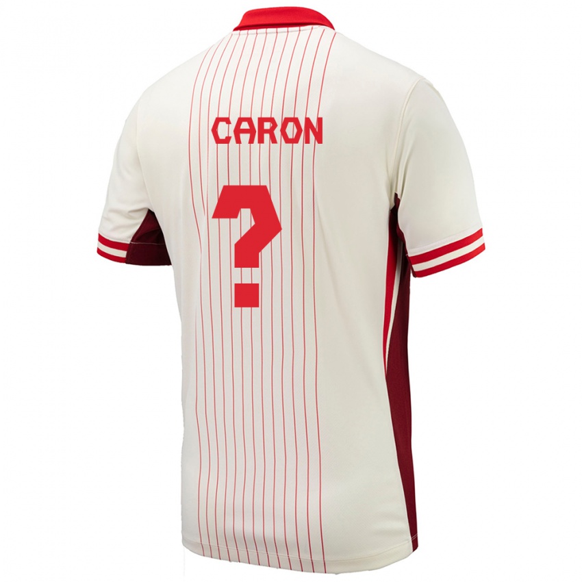 Heren Canada Renaud Caron #0 Wit Uitshirt Uittenue 24-26 T-Shirt