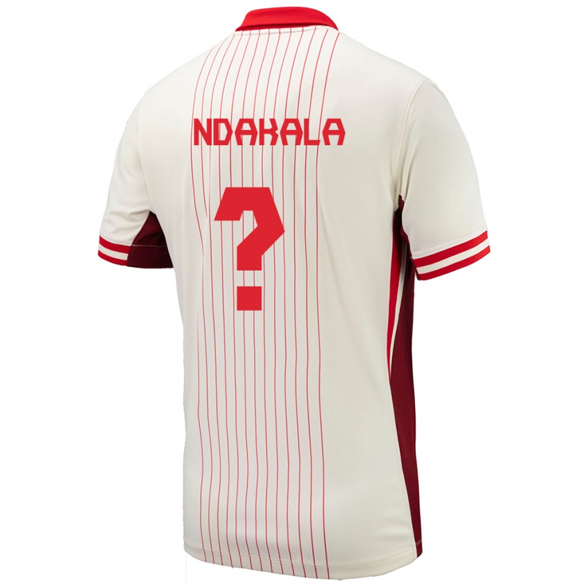 Heren Canada Joshue Ndakala #0 Wit Uitshirt Uittenue 24-26 T-Shirt