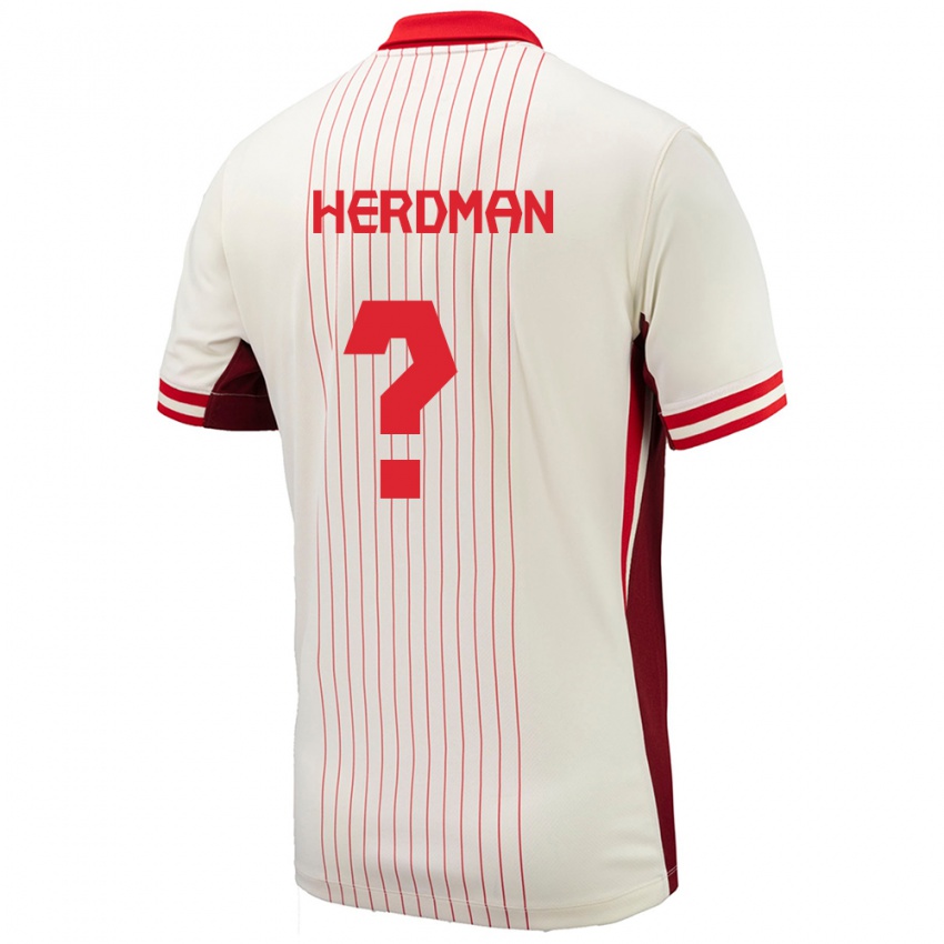 Heren Canada Jay Herdman #0 Wit Uitshirt Uittenue 24-26 T-Shirt